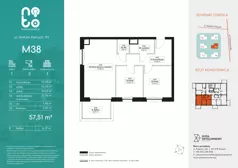 3 pokoje, mieszkanie 57,51 m², piętro 1, oferta nr H.M38, No to Naramowice, Poznań, Naramowice, Naramowice, ul. Maków Polnych