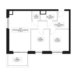 3 pokoje, mieszkanie 57,51 m², piętro 1, oferta nr H.M38, No to Naramowice, Poznań, Naramowice, Naramowice, ul. Maków Polnych