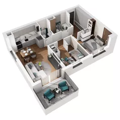 3 pokoje, mieszkanie 57,51 m², piętro 1, oferta nr H.M38, No to Naramowice, Poznań, Naramowice, Naramowice, ul. Maków Polnych