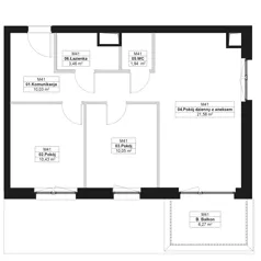 3 pokoje, mieszkanie 57,49 m², piętro 1, oferta nr J.M41, No to Naramowice, Poznań, Naramowice, Naramowice, ul. Maków Polnych