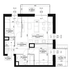 3 pokoje, mieszkanie 59,95 m², piętro 1, oferta nr C113, Dyfrakcja Łódzka, Łódź, Widzew, ul. Wodna 3
