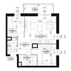 3 pokoje, mieszkanie 59,95 m², piętro 2, oferta nr C122, Dyfrakcja Łódzka, Łódź, Widzew, ul. Wodna 3