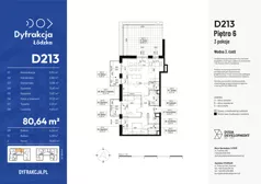 3 pokoje, mieszkanie 80,64 m², piętro 6, oferta nr D213, Dyfrakcja Łódzka, Łódź, Widzew, ul. Wodna 3