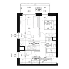3 pokoje, mieszkanie 48,67 m², piętro 2, oferta nr B065, Dyfrakcja Łódzka, Łódź, Widzew, ul. Wodna 3