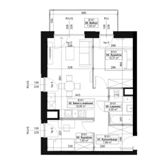 3 pokoje, mieszkanie 48,67 m², piętro 5, oferta nr B101, Dyfrakcja Łódzka, Łódź, Widzew, ul. Wodna 3