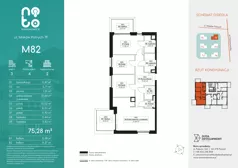 4 pokoje, mieszkanie 75,28 m², piętro 3, oferta nr F.M82, No to Naramowice, Poznań, Naramowice, Naramowice, ul. Maków Polnych
