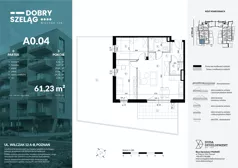 3 pokoje, mieszkanie 61,23 m², parter, oferta nr A0.04, Dobry Szeląg, Poznań, Winogrady, Winogrady, ul. Wilczak 12A