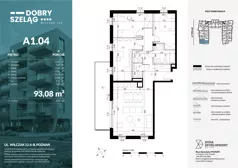 4 pokoje, mieszkanie 93,08 m², piętro 1, oferta nr A1.04, Dobry Szeląg, Poznań, Winogrady, Winogrady, ul. Wilczak 12A
