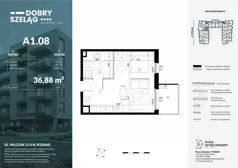 1 pokój, mieszkanie 36,88 m², piętro 1, oferta nr A1.08, Dobry Szeląg, Poznań, Winogrady, Winogrady, ul. Wilczak 12A
