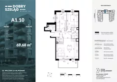 3 pokoje, mieszkanie 69,68 m², piętro 1, oferta nr A1.10, Dobry Szeląg, Poznań, Winogrady, Winogrady, ul. Wilczak 12A