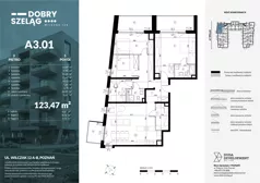5 pokoi, mieszkanie 123,47 m², piętro 3, oferta nr A3.01, Dobry Szeląg, Poznań, Winogrady, Winogrady, ul. Wilczak 12A