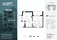 3 pokoje, mieszkanie 62,72 m², piętro 4, oferta nr A4.01, Dobry Szeląg, Poznań, Winogrady, Winogrady, ul. Wilczak 12A