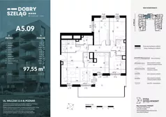 4 pokoje, mieszkanie 97,55 m², piętro 5, oferta nr A5.09, Dobry Szeląg, Poznań, Winogrady, Winogrady, ul. Wilczak 12A