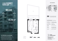 2 pokoje, mieszkanie 32,56 m², parter, oferta nr B0.02, Dobry Szeląg, Poznań, Winogrady, Winogrady, ul. Wilczak 12A