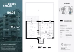 3 pokoje, mieszkanie 70,41 m², parter, oferta nr B0.03, Dobry Szeląg, Poznań, Winogrady, Winogrady, ul. Wilczak 12A
