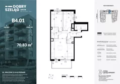3 pokoje, mieszkanie 70,83 m², piętro 4, oferta nr B4.01, Dobry Szeląg, Poznań, Winogrady, Winogrady, ul. Wilczak 12A