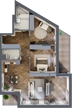 4 pokoje, mieszkanie 87,01 m², piętro 3, oferta nr G4.01, Nad Odrą, Szczecin, Śródmieście, Łasztownia, ul. Celna 4