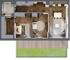 3 pokoje, mieszkanie 68,96 m², piętro 3, oferta nr A4.03, Nad Odrą, Szczecin, Śródmieście, Łasztownia, ul. Celna 4