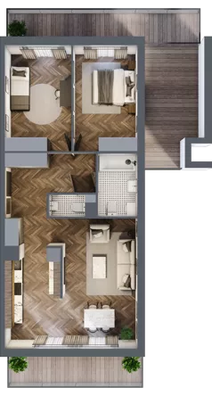 3 pokoje, mieszkanie 74,59 m², piętro 6, oferta nr C7.02, Nad Odrą, Szczecin, Śródmieście, Łasztownia, ul. Celna 4