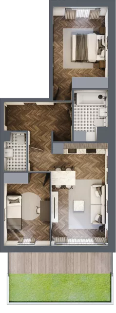 3 pokoje, mieszkanie 60,49 m², piętro 3, oferta nr A4.02, Nad Odrą, Szczecin, Śródmieście, Łasztownia, ul. Celna 4