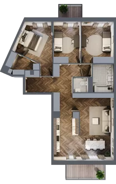 4 pokoje, mieszkanie 97,39 m², piętro 4, oferta nr F5.01, Nad Odrą, Szczecin, Śródmieście, Łasztownia, ul. Celna 4