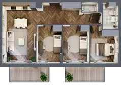4 pokoje, mieszkanie 72,04 m², piętro 2, oferta nr F3.03, Nad Odrą, Szczecin, Śródmieście, Łasztownia, ul. Celna 4
