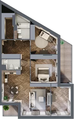 4 pokoje, mieszkanie 95,18 m², piętro 1, oferta nr G2.01, Nad Odrą, Szczecin, Śródmieście, Łasztownia, ul. Celna 4