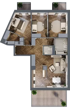 4 pokoje, mieszkanie 90,50 m², piętro 5, oferta nr F6.01, Nad Odrą, Szczecin, Śródmieście, Łasztownia, ul. Celna 4