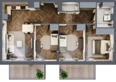 4 pokoje, mieszkanie 70,92 m², piętro 1, oferta nr G2.02, Nad Odrą, Szczecin, Śródmieście, Łasztownia, ul. Celna 4