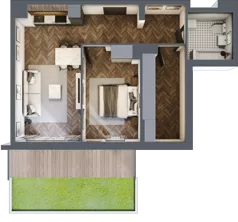 2 pokoje, mieszkanie 52,38 m², piętro 3, oferta nr C4.03, Nad Odrą, Szczecin, Śródmieście, Łasztownia, ul. Celna 4