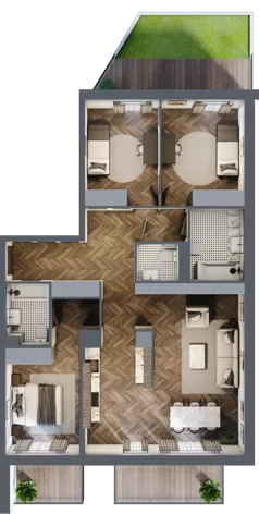 4 pokoje, mieszkanie 99,67 m², piętro 3, oferta nr E4.02, Nad Odrą, Szczecin, Śródmieście, Łasztownia, ul. Celna 4