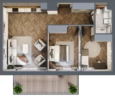 3 pokoje, mieszkanie 57,33 m², piętro 5, oferta nr C.5.05, Nad Odrą, Szczecin, Śródmieście, Łasztownia, ul. Celna 4