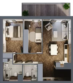 3 pokoje, mieszkanie 64,15 m², piętro 4, oferta nr G.4.03, Nad Odrą, Szczecin, Śródmieście, Łasztownia, ul. Celna 4