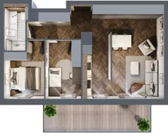 3 pokoje, mieszkanie 56,60 m², piętro 4, oferta nr E.4.05, Nad Odrą, Szczecin, Śródmieście, Łasztownia, ul. Celna 4