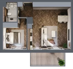 2 pokoje, mieszkanie 50,22 m², piętro 5, oferta nr F.5.01, Nad Odrą, Szczecin, Śródmieście, Łasztownia, ul. Celna 4