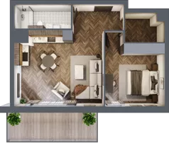 2 pokoje, mieszkanie 49,86 m², piętro 5, oferta nr G.5.01, Nad Odrą, Szczecin, Śródmieście, Łasztownia, ul. Celna 4
