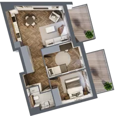 3 pokoje, mieszkanie 54,90 m², piętro 2, oferta nr A.2.01, Nad Odrą, Szczecin, Śródmieście, Łasztownia, ul. Celna 4
