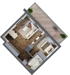 2 pokoje, mieszkanie 42,69 m², piętro 3, oferta nr D.3.09, Nad Odrą, Szczecin, Śródmieście, Łasztownia, ul. Celna 4