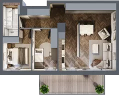 3 pokoje, mieszkanie 56,48 m², piętro 5, oferta nr F.5.08, Nad Odrą, Szczecin, Śródmieście, Łasztownia, ul. Celna 4