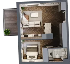 1 pokój, mieszkanie 44,30 m², piętro 4, oferta nr A.4.05, Nad Odrą, Szczecin, Śródmieście, Łasztownia, ul. Celna 4