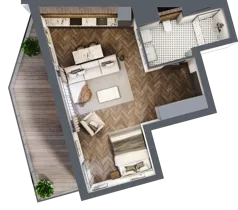 1 pokój, mieszkanie 40,79 m², piętro 3, oferta nr A.3.01, Nad Odrą, Szczecin, Śródmieście, Łasztownia, ul. Celna 4