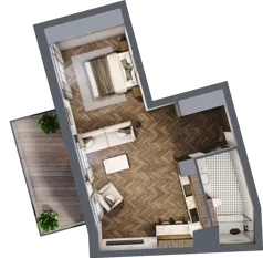 1 pokój, mieszkanie 43,33 m², piętro 4, oferta nr A.4.06, Nad Odrą, Szczecin, Śródmieście, Łasztownia, ul. Celna 4