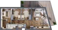 4 pokoje, mieszkanie 77,67 m², piętro 2, oferta nr G.2.03, Nad Odrą, Szczecin, Śródmieście, Łasztownia, ul. Celna 4