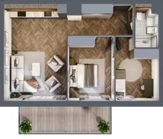 3 pokoje, mieszkanie 57,38 m², piętro 3, oferta nr C.3.05, Nad Odrą, Szczecin, Śródmieście, Łasztownia, ul. Celna 4