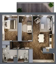 3 pokoje, mieszkanie 65,33 m², piętro 6, oferta nr G.6.03, Nad Odrą, Szczecin, Śródmieście, Łasztownia, ul. Celna 4