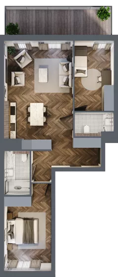 3 pokoje, mieszkanie 66,42 m², piętro 3, oferta nr B.3.06, Nad Odrą, Szczecin, Śródmieście, Łasztownia, ul. Celna 4