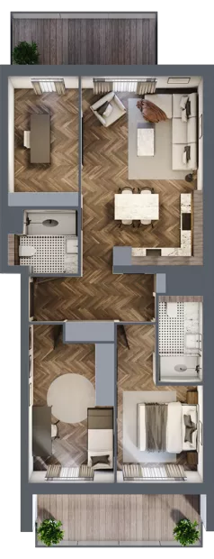 4 pokoje, mieszkanie 71,68 m², piętro 4, oferta nr C.4.02, Nad Odrą, Szczecin, Śródmieście, Łasztownia, ul. Celna 4