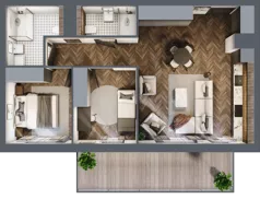 3 pokoje, mieszkanie 61,91 m², piętro 5, oferta nr G.5.02, Nad Odrą, Szczecin, Śródmieście, Łasztownia, ul. Celna 4