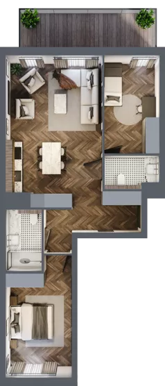 3 pokoje, mieszkanie 66,24 m², piętro 4, oferta nr B.4.06, Nad Odrą, Szczecin, Śródmieście, Łasztownia, ul. Celna 4