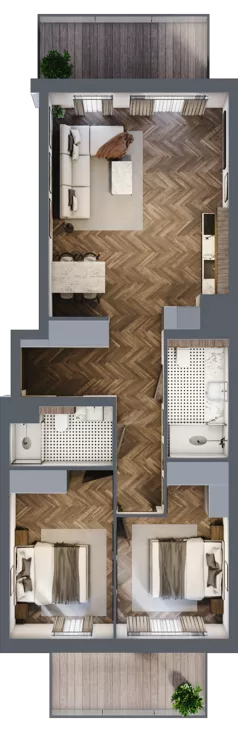 3 pokoje, mieszkanie 69,40 m², piętro 4, oferta nr E.4.04, Nad Odrą, Szczecin, Śródmieście, Łasztownia, ul. Celna 4